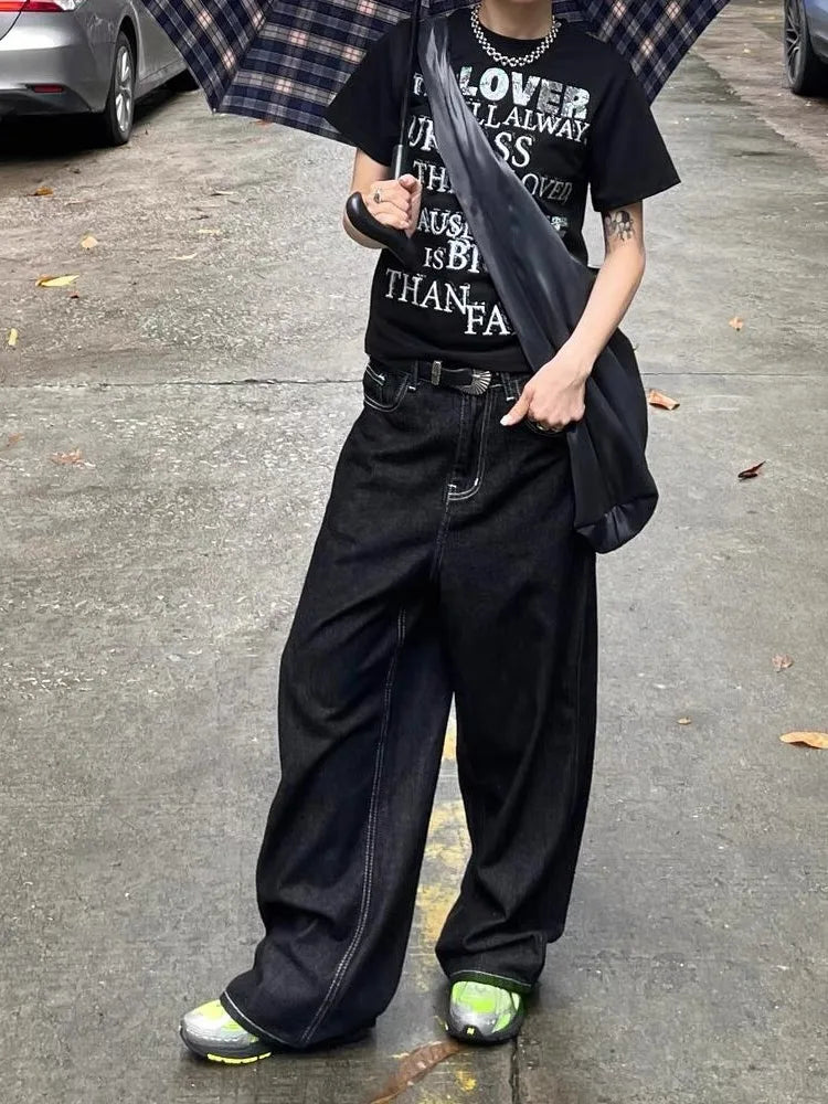 Printed Black Jeans
