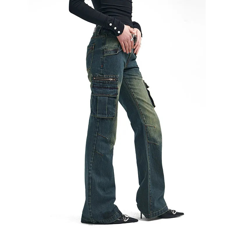 Cargo Flared Jeans