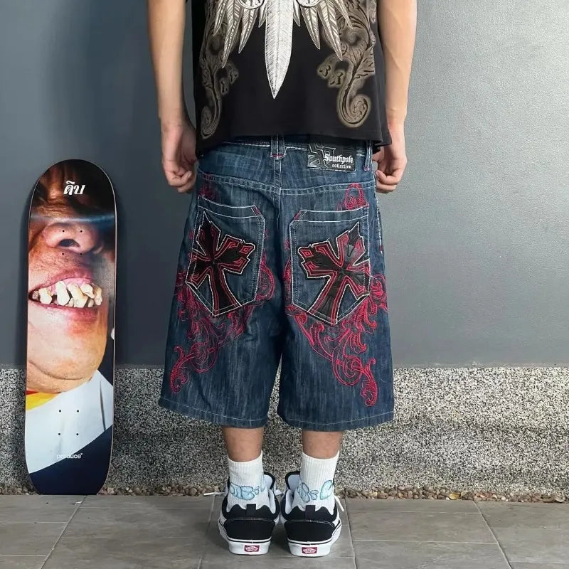 cross graphic print short