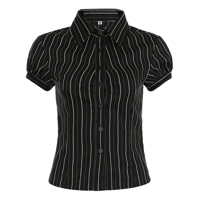 Y2K Striped Blouse