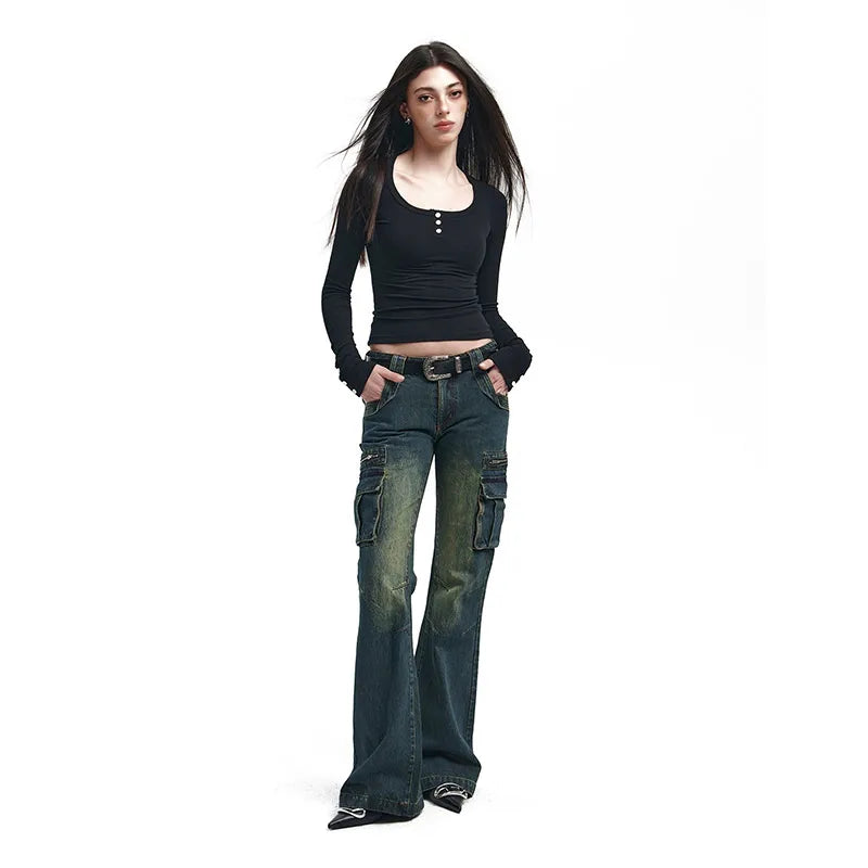 Cargo Flared Jeans
