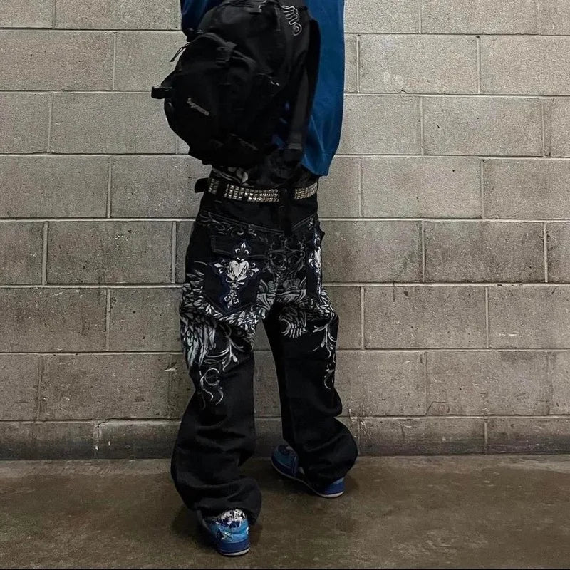Cross Printed Jeans