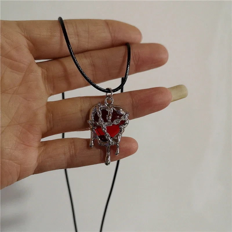 Red Lava Star Necklace