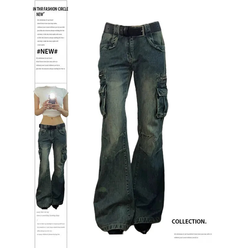 Cargo Flared Jeans