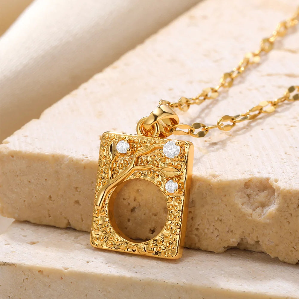 Rhinestone Necklace For Women Gold Color