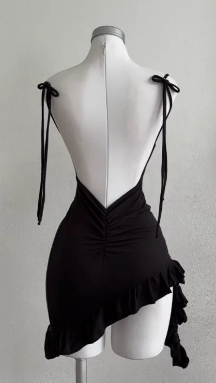 Backless Lace up Dress