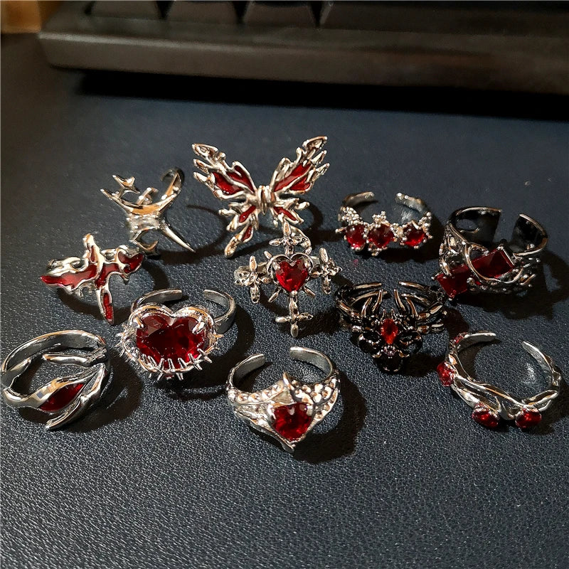 Red Crystal Rings
