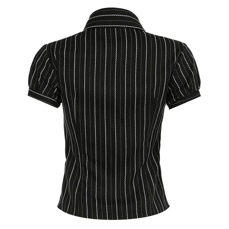 Y2K Striped Blouse