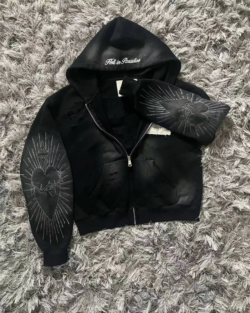 Letter Zipper Sweater