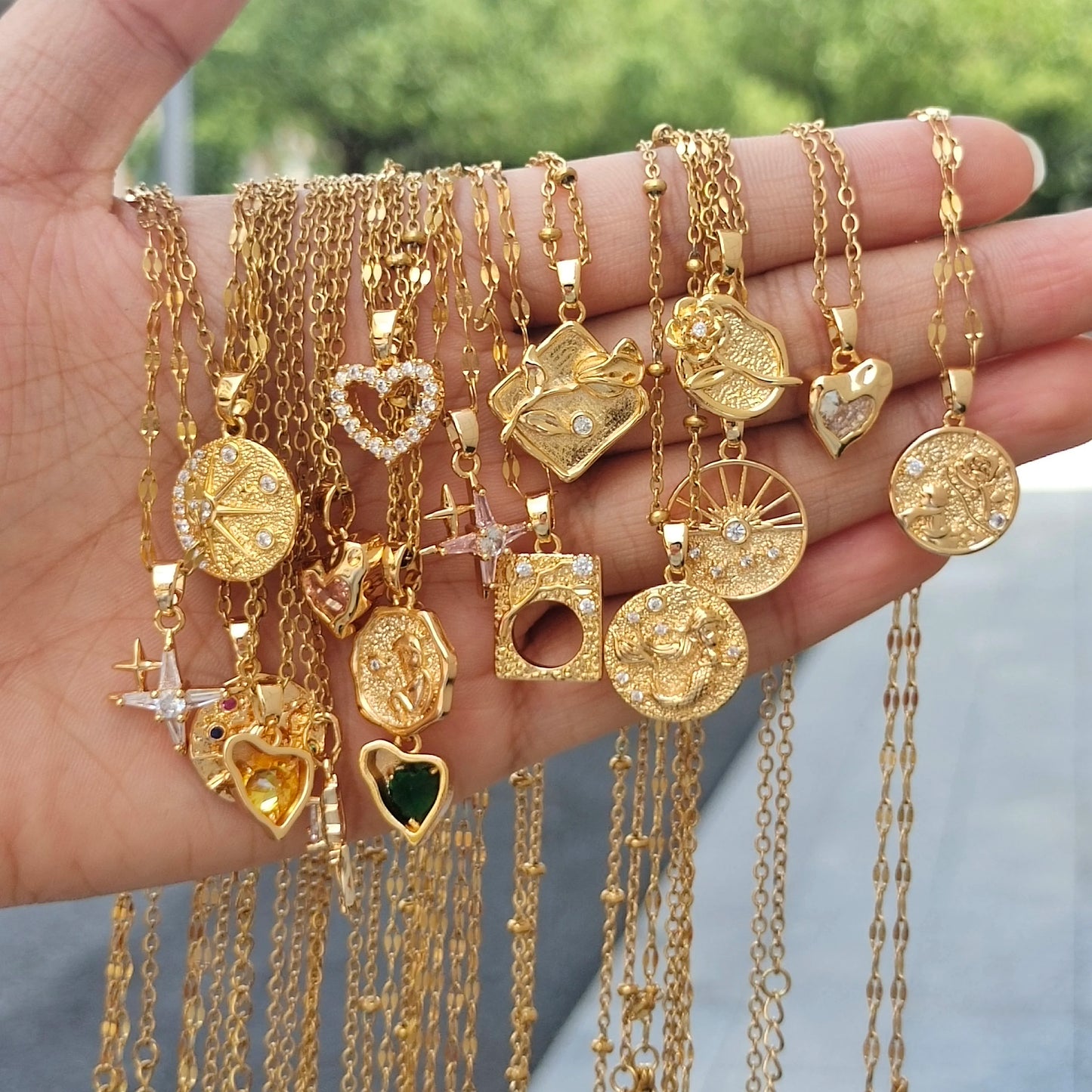 Rhinestone Necklace For Women Gold Color