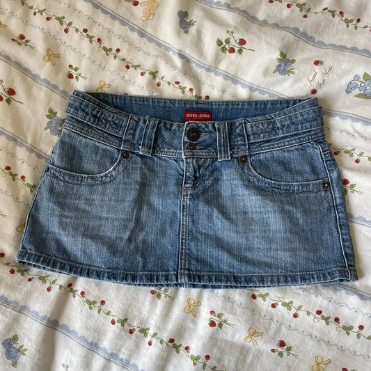 Retro Light Blue Mini Skirt