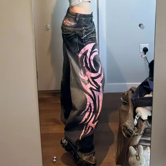 Print Baggy Jeans