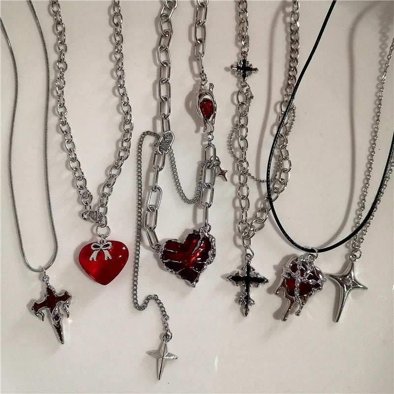 Red Lava Star Necklace