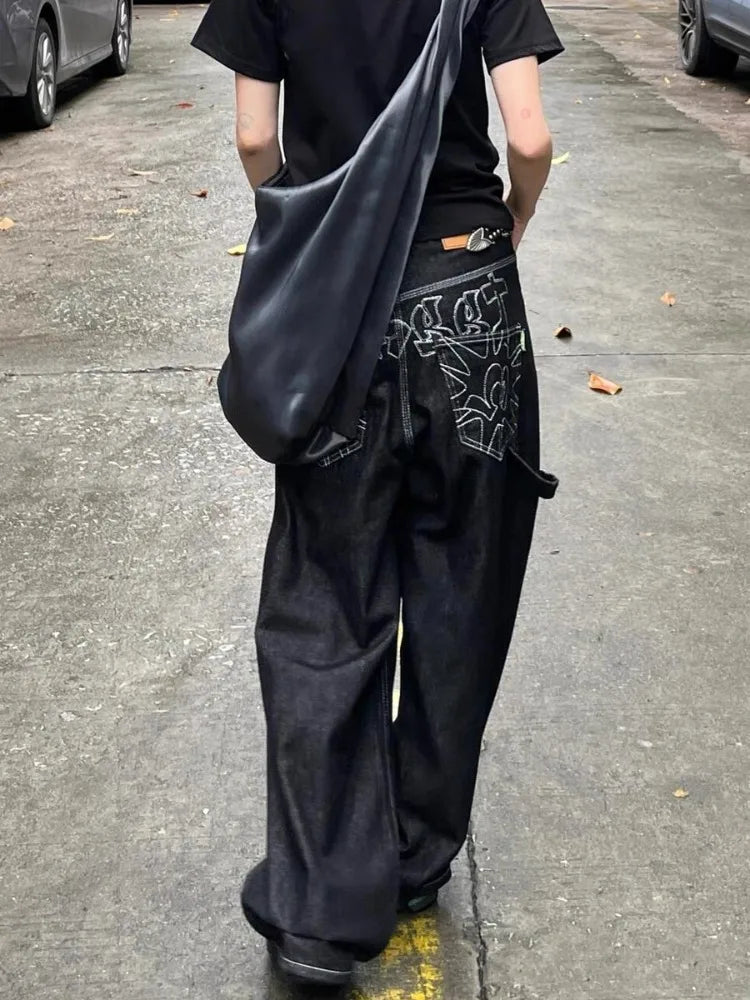 Printed Black Jeans