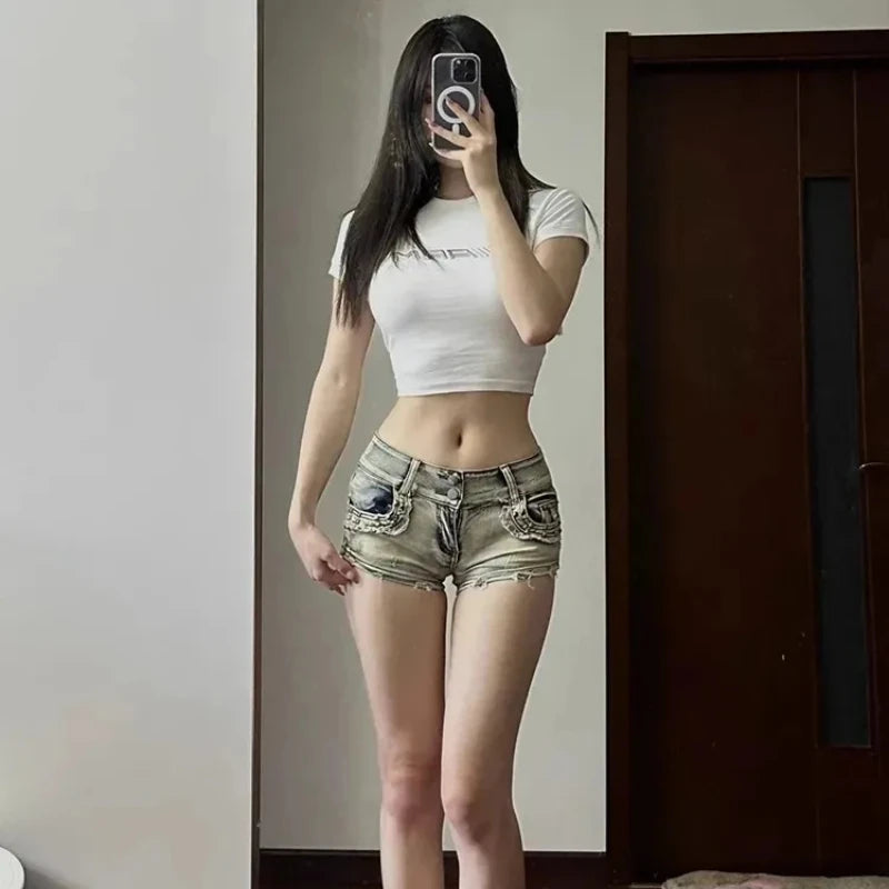 Skinny Denim Shorts