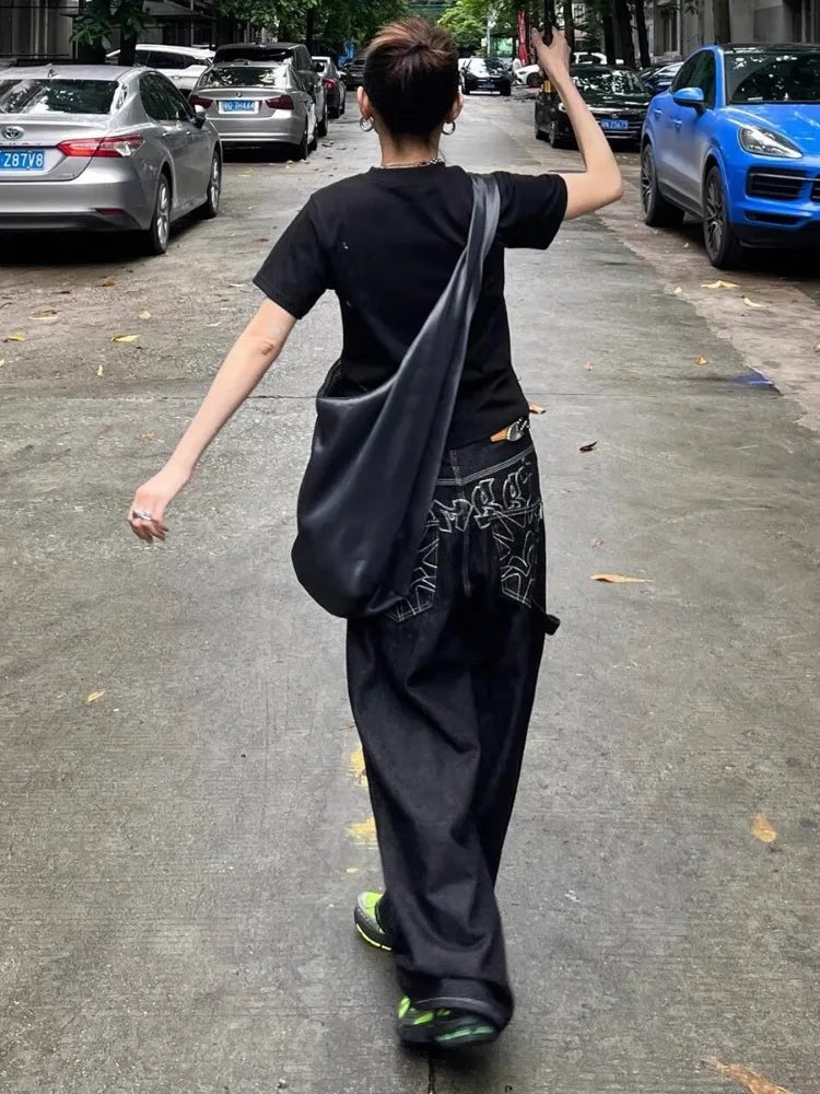 Printed Black Jeans