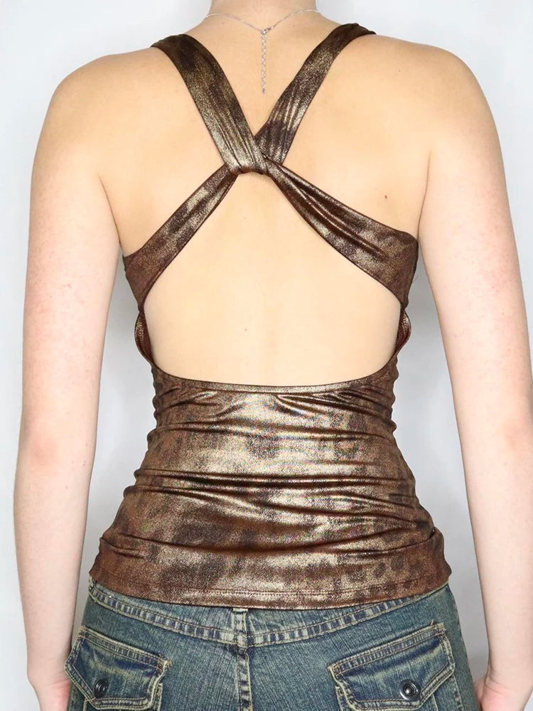 Leopard Metal Top