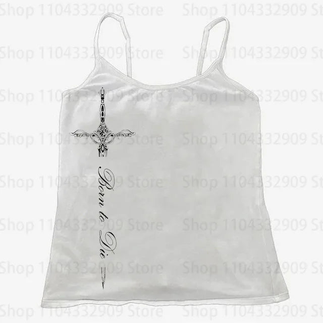 Gothic Printing Long Sleeve Tee