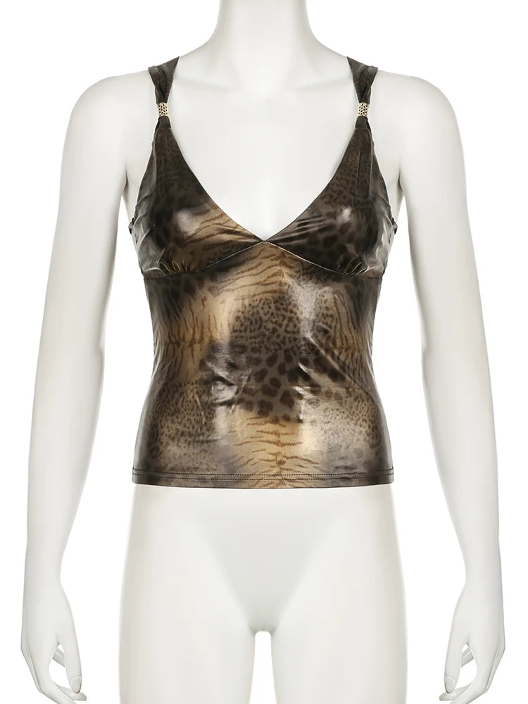 Leopard Metal Top
