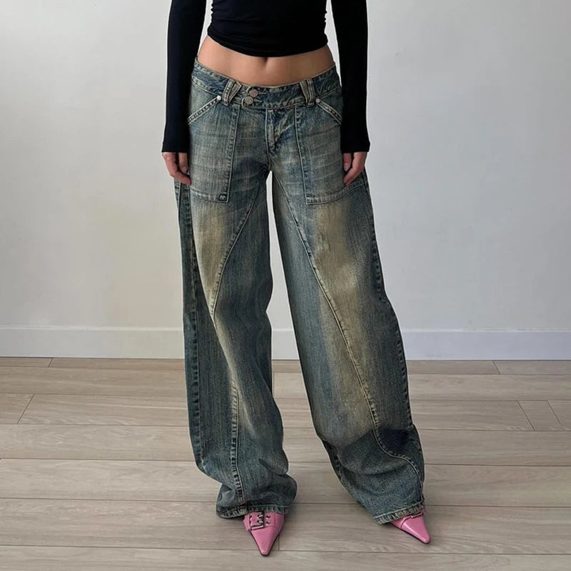Washed Loose Jeans