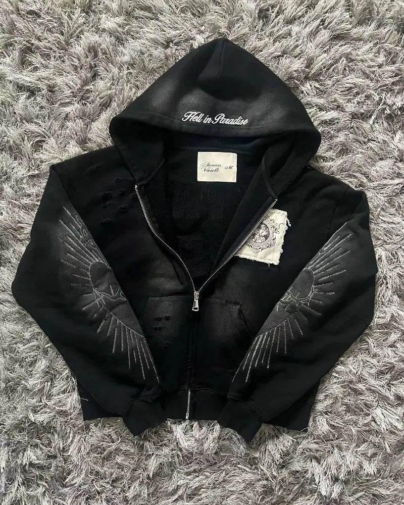Letter Zipper Sweater