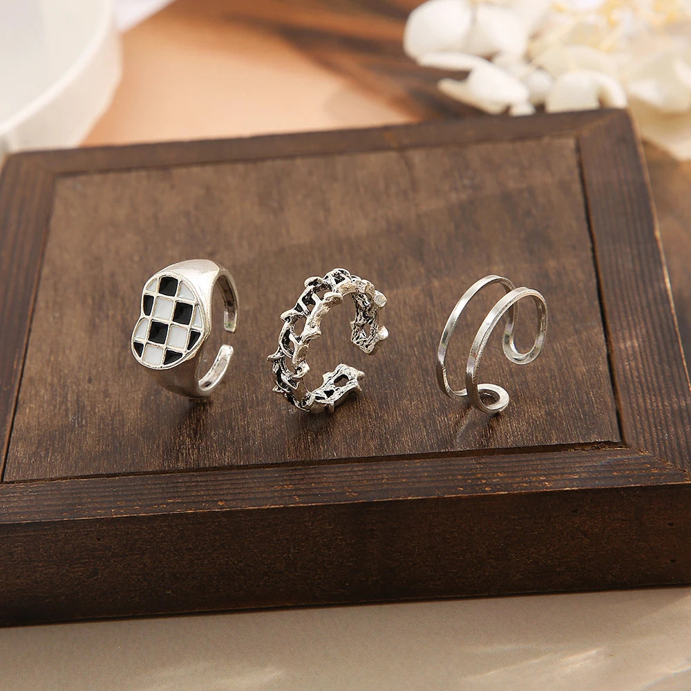 Silver Color Rings Set