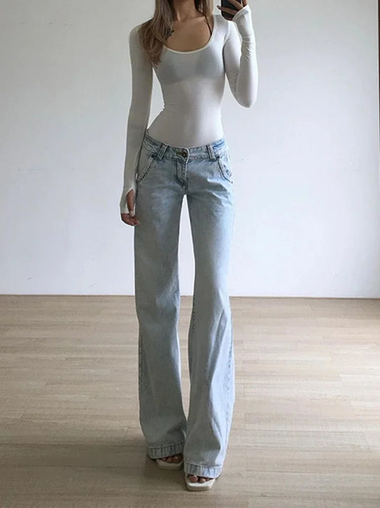 Light Blue Low Waist Jeans