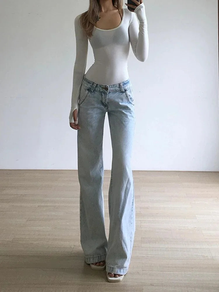 Light Blue Low Waist Jeans