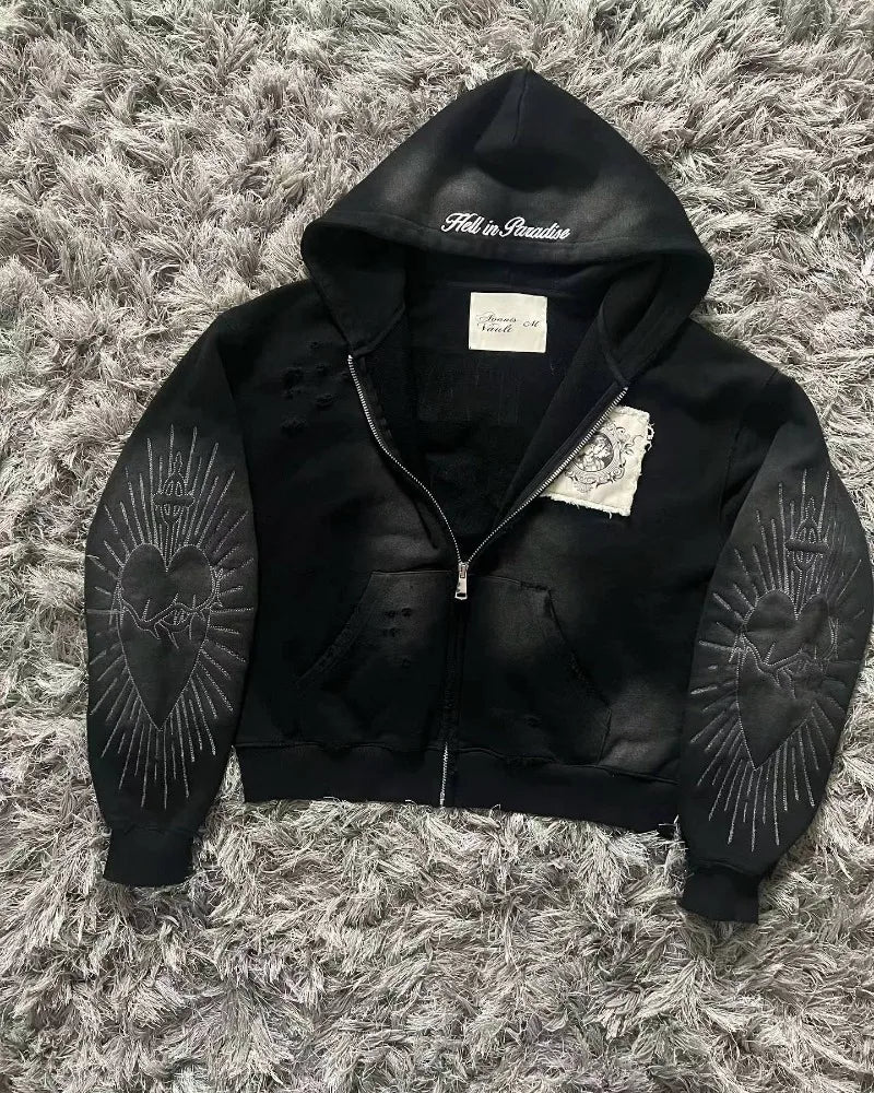Letter Zipper Sweater