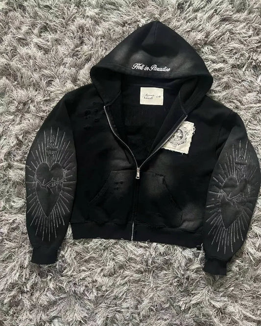 Letter Zipper Sweater